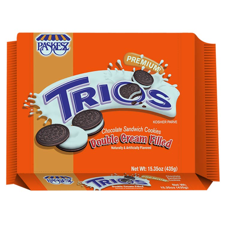 01014 Trios Double Filled Sandwich Cookies – Paskesz