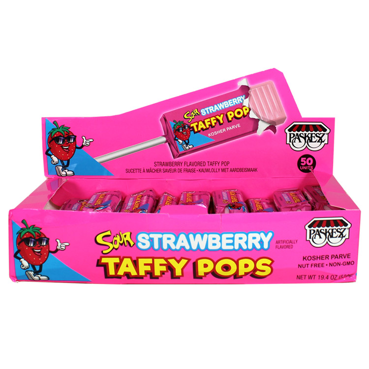 30044 Sour Strawberry Taffy Pops