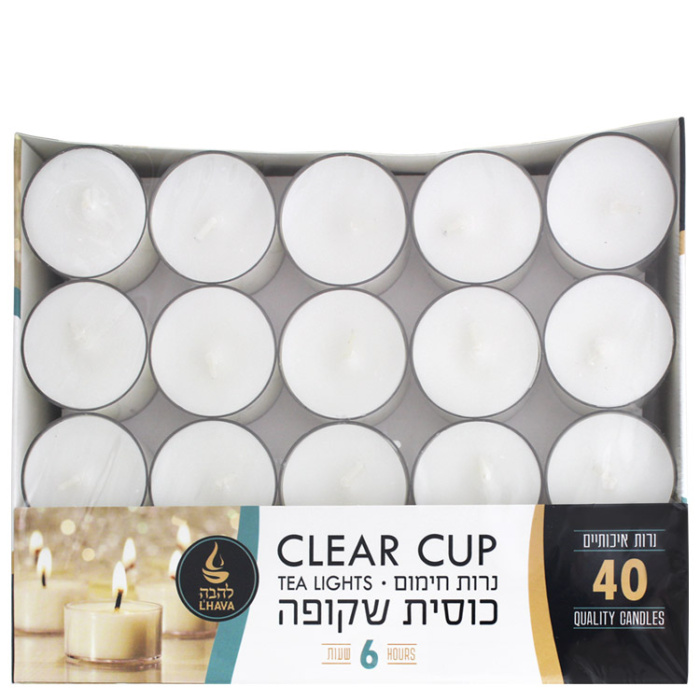 99365 Lhava Clear Cup Tea Lights – 6 hour